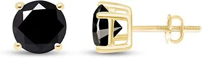 Black Real Diamond Stud Earrings For Womens & Mens 10K Gold (0.04ct - 0.50ct) • $57.99