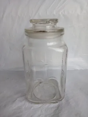 Vintage Anchor Hocking 7  Clear Glass Canister Cookie Apothecary Jar W/ Seal Lid • $14.99