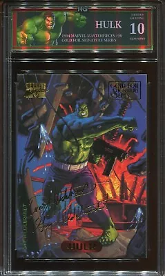 1994 Marvel Masterpieces Gold Foil Signature Series Hulk #50 Hg Gem Mint 10 • $12.99