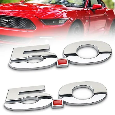 2pcs 3D Badge Metal Chrome For 5.0 Mustang GT 2011-2014 Right Left Fender Emblem • $10.99