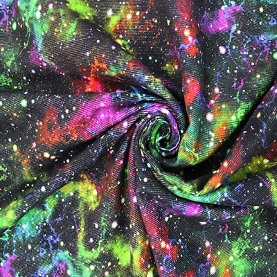 Cotton Corduroy Fabric Rainbow Galaxy Universe • £1.50