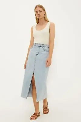 Oasis Split Denim Midi Skirt • £18