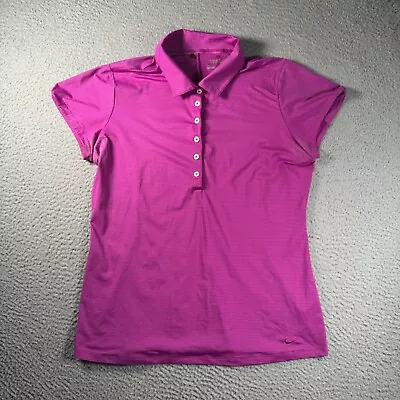 Nike Golf Polo Shirt Womens Large Purple Pink Short Sleeve Tour Performance • £17.30