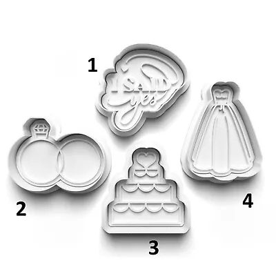 Wedding Marriage Cookie Cutter And Embosser Stamp Fondant Set High Quality • $11.99