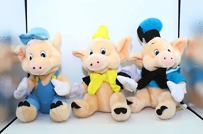 Vintage Disney The Three Little Pigs Fifer Fiddler & Practical Pig Plush Lot 3 • $52.68