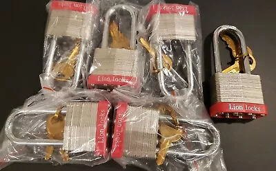 Lion Locks 6 Keyed-Alike Padlocks W/ 2” Long Shackle 12 Keys Hardened Steel • $20.45