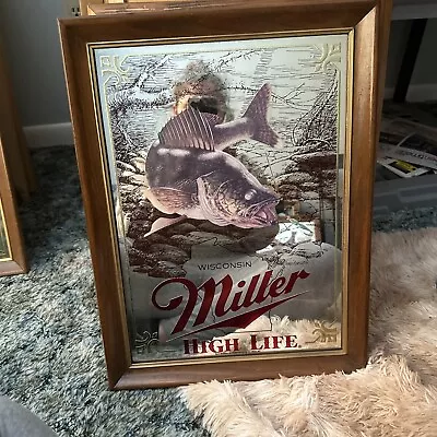 Wisconsin Miller High Life Walleye Beer Mirror  • $98