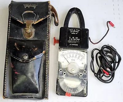 Vintage TRIPLETT Model 310 Multimeter W Leads Leather Case Model 10 Clamp • $24.99