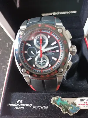 Seiko 7t62-Ogro Honda F1 Racing Team Sportura Watch Excellent Condition - Boxed • £295