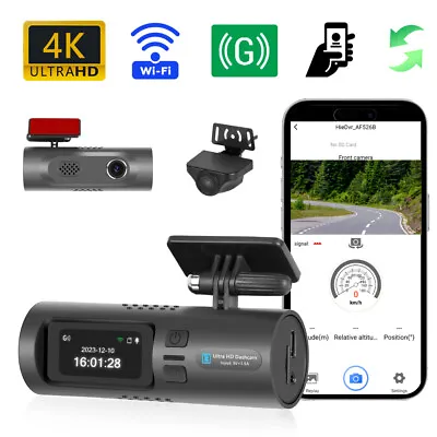 Waycam 4K Dash Cam Front And Rear Car DVR With WiFi & GPSDash Camera For Cars • $45.99