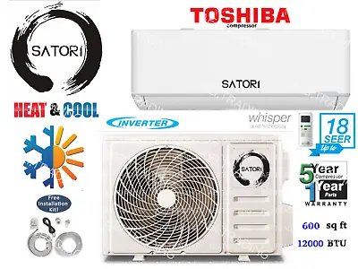 12000 BTU Mini Split 18 SEER INVERTER Ductless Air Conditioner Heat Pump 110V • $524