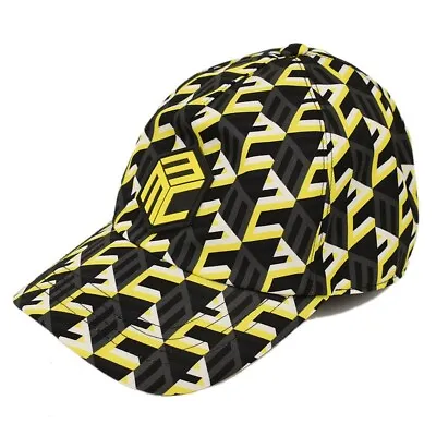MCM Yellow Black CUBIC LOGO Monogram Recyled Nylon Baseball Cap ONE SIZE NWT • $199.99