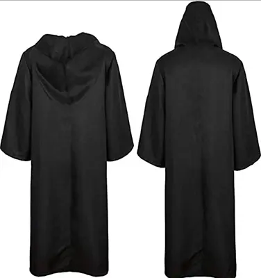 Mens Long Hooded Cloak Wizard Witch Robe Medieval Cape Halloween Cosplay Costume • $26.09