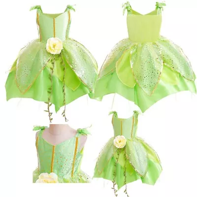 Kids Girls Skirt Fairy Dress Flower Costume Mesh Dress Up Party Performance Elf • £29.80