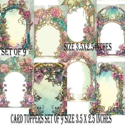 £2.99 • Buy Card Toppers Card Making Roses Arch Rose Garden Scrapbook Tags Flower Card Craft