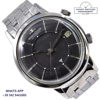 JAEGER LECOULTRE Memovox Alarm Wrist E855 Black Dial Steel 1964's • $8350