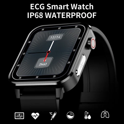 $87.98 • Buy ECG Smart Watch Body Temperature Heart Rate Blood Pressure Monitor Health  Watch