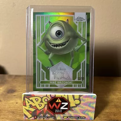 2023 Topps Chrome Disney 100 Mike Wazowski 43 Green Refractor /99 Color Match US • $26