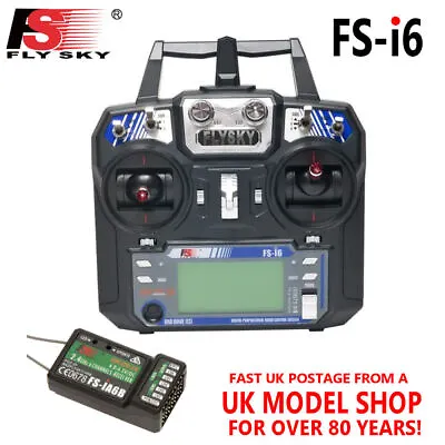 FLYSKY FS-i6 Radio Control RC Stick Transmitter Receiver 6 Channel W FS-iA6B RX • £5.99