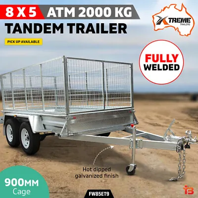 8x5 Box Trailer Tandem Axle Galvanised 900mm Cage Fully Welded ATM 2000kg Xtreme • $3549