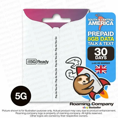 🚀 CENTRAL AMERICA 30DAY DATA TALK TEXT 4G 5G 8GB Prepaid Travel SIM Roaming • $24.90