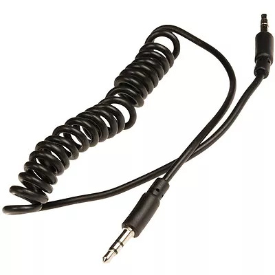 1m 3.5mm Stereo Plug To AUX Male Cable Lead Coiled Curly Spiral Cord Car • £4.79