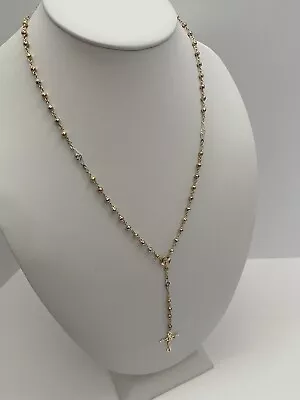 $1370 • Buy 10K Semi-Solid Tri Color Gold Rosary-- 3 MM -- 22 Inch -- 11.3 Grams