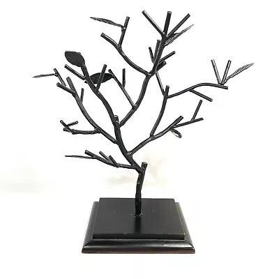 Metal Jewelry Holiday Seasonal Ornament Holder Decor Black Bare Limb Tree • $22.98