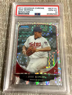 2012 Bowman  Chrome Jose Berrios  Xfractor Rc Psa 10 Gem   Mint • $19.67