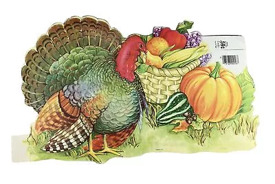 Vintage Thanksgiving Turkey Fruit Die-Cut Wall Decor  Eureka USA 14” X 8” • $13.99