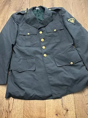 US Army Military Coat Jacket Green Poly/Wool Dress Uniform 39 Short Patch • $11.99