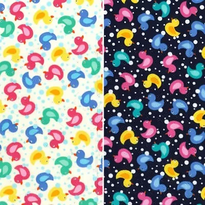 100% Cotton Poplin Fabric Rose & Hubble Tossed Rubber Ducks Spots • £3.60