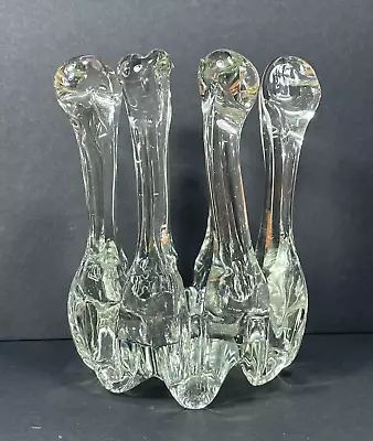 Bergdala Crystal Sweden Glass Candle Holder Mid Century Modern MCM • $12