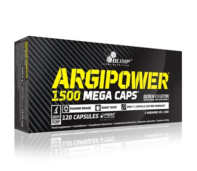 £22.99 • Buy Argi Power 1500mg L-Arginine Nitric Oxide 120 Mega Caps Acid T-Boost