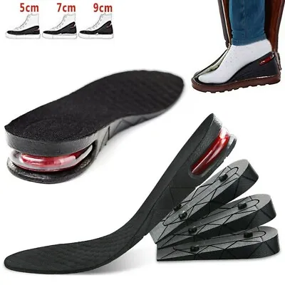 £9.29 • Buy 3-9cm Shoe Height Increase Insoles Heel Lift Air Support Cushion Unisex Washable
