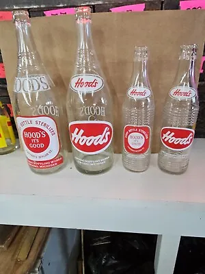 Lot 4 Owosso Michigan Hood's Hood Bottling Works Soda Pop Bottles • $59.95