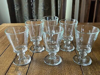 Set Of 6 La Rochere France Bee Wine Water Goblets Clear Glass 8 Oz • $52