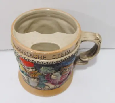 Vintage KW Mustache Stein Porcelain Cup Mug - Made In Japan • $14.99