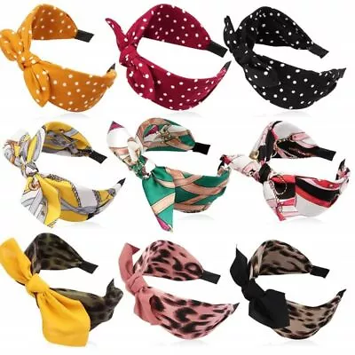 Women Bowknot Hair Bands Rabbit Bunny Ears Headband Girls Boho Fashion Headwear • £16.38