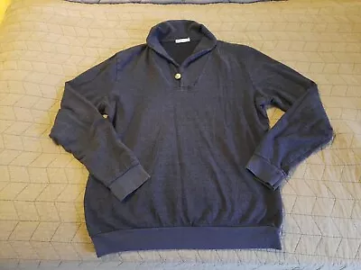 Marine Layer Long Mens Long Sleeve Polo Shirt Size Medium Navy Blue • $41.48