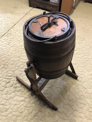 $100 • Buy Antique Wooden Barrel Butter Churn