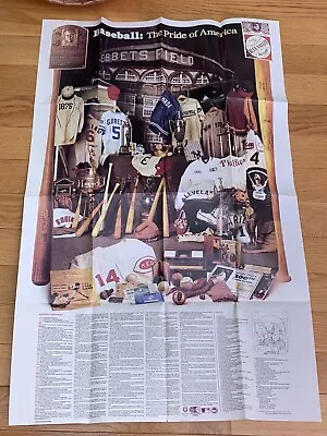 BASEBALL : The Pride Of America  Poster VINTAGE Ebbots Musial Brett Rose Lasorda • $5