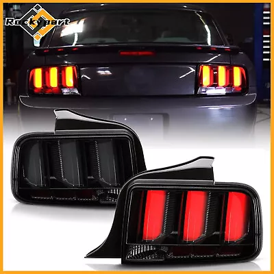 Tail Lights W/Sequential LED Lamps Rear Brake Smoked Tube For 05-09 Ford Mustang • $183.99