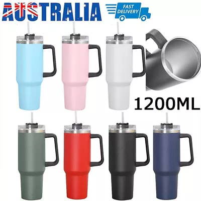 $11.95 • Buy 40oz Tumbler Straw Lid Insulated Stainless Steel Water Bottle Coffee Mug Travel