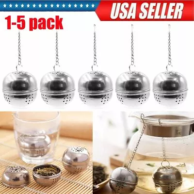 1-5pack Tea Infuser Ball Mesh Loose Leaf Herb Strainer Stainless Steel Locking • $5.57