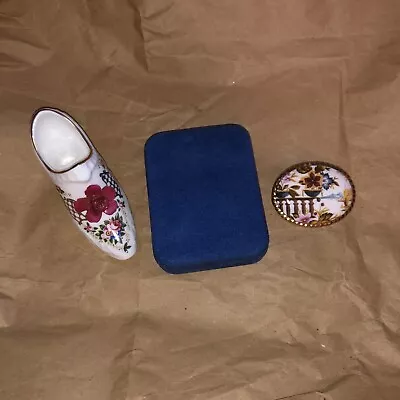 £12.99 • Buy Anysley Vintage Red Rose Hat Pin , A Floral Brooch & A Miniature Decorative Shoe