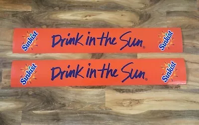 1 Vintage 4ft 1980's 90's Sunkist Drink The Sun Vending Machine Advertising Sign • £30