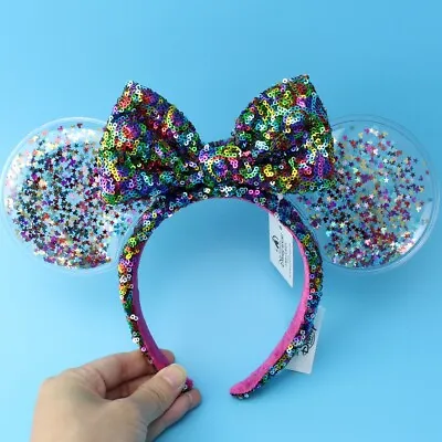 New Disney Parks Colorful Sequins Bow Mickey Minnie Mouse Ears Headband • $19.99