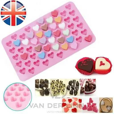 £1.68 • Buy Silicone 55 Heart Mould Chocolate Cake Ice Cube Tray Baking Mould Mold Wax Melt