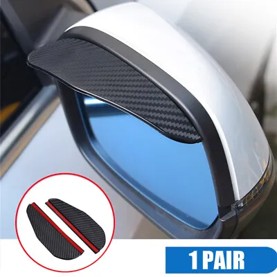 £6.85 • Buy 2X Car Carbon Fiber Black Car Mirror Rain Visor Guard For Auto Car Accessories